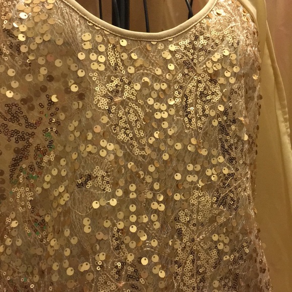 Badgley Mischka Gold American Glamour Sequin Tunic - Picture 3 of 6